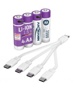 Li-Ion Akkus Mignon AA Typ 2000 (min. 1800 mAh) 4er Papierblister